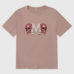 Футболка оверсайз мужская Depeche Mode - Skulls Memento Mori, цвет: пыльно-розовый
