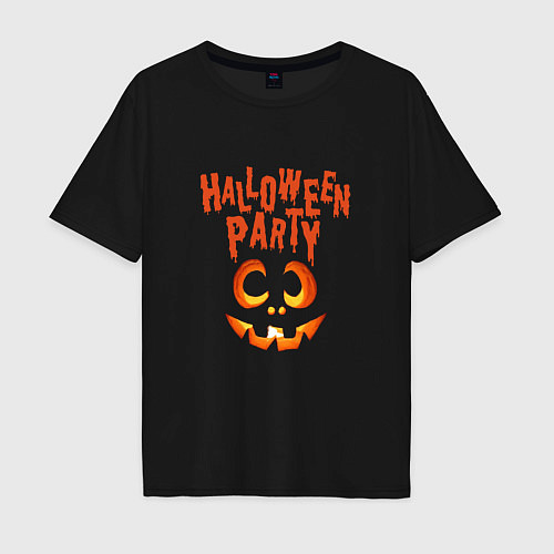 Мужская футболка оверсайз Хэллоуин, осенняя вечеринка / Черный – фото 1