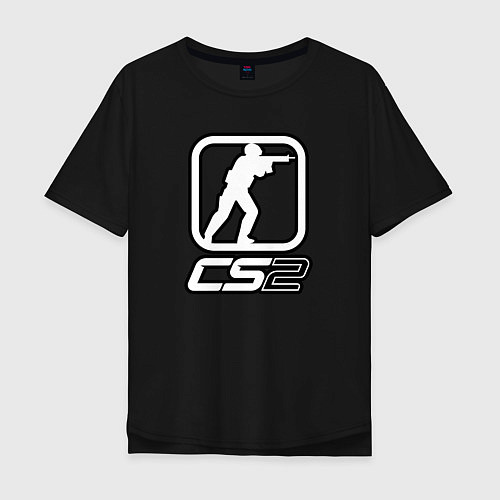 Мужская футболка оверсайз CS2 logo / Черный – фото 1