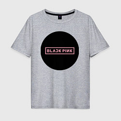 Футболка оверсайз мужская Black pink - logotype - group - South Korea, цвет: меланж