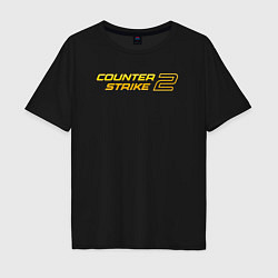 Футболка оверсайз мужская Counter strike 2 yellow, цвет: черный