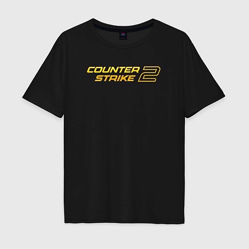 Мужская футболка оверсайз Counter strike 2 yellow / Черный – фото 1