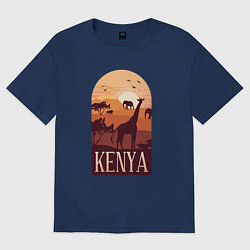 Футболка оверсайз мужская Kenya, цвет: тёмно-синий