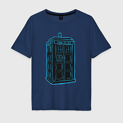 Футболка оверсайз мужская Black tardis, цвет: тёмно-синий