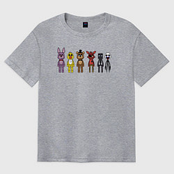 Футболка оверсайз мужская FNAF команда, цвет: меланж
