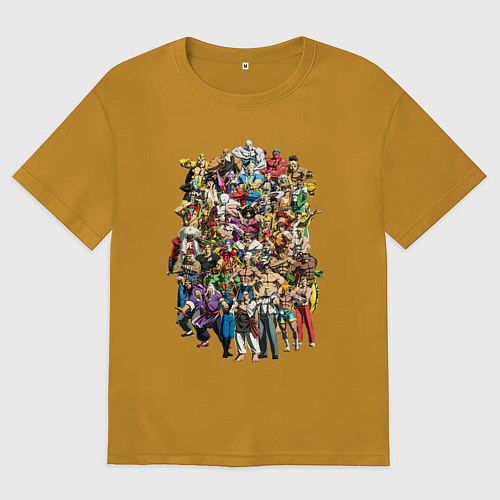Мужская футболка оверсайз Street fighter: characters / Горчичный – фото 1