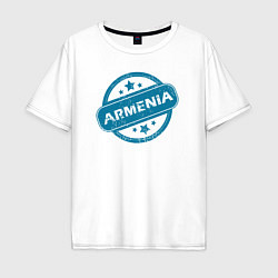 Футболка оверсайз мужская Армения здесь, цвет: белый
