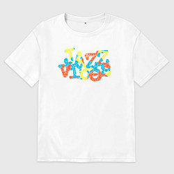 Футболка оверсайз мужская Джазовые вибрации, цвет: белый