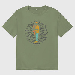 Футболка оверсайз мужская Мир джаза, цвет: авокадо