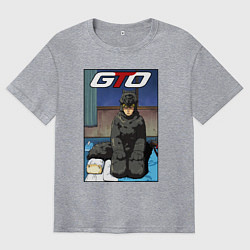 Футболка оверсайз мужская Onizuka in the wolf costume, цвет: меланж