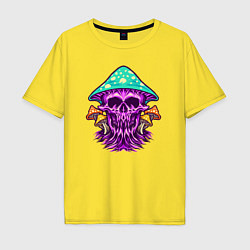 Футболка оверсайз мужская Mushroom skull, цвет: желтый