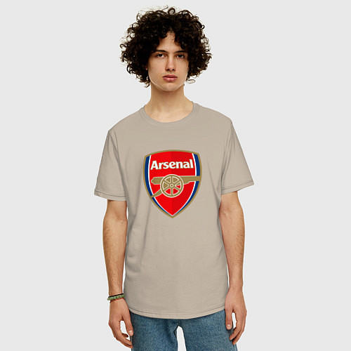 Мужская футболка оверсайз Arsenal fc sport / Миндальный – фото 3