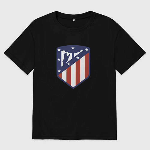 Мужская футболка оверсайз Atletico Madrid FC / Черный – фото 1