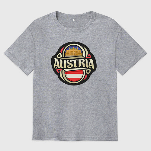 Мужская футболка оверсайз Австрия / Меланж – фото 1