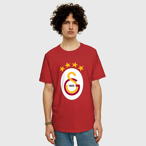 Мужская футболка оверсайз Galatasaray fc sport / Красный – фото 3