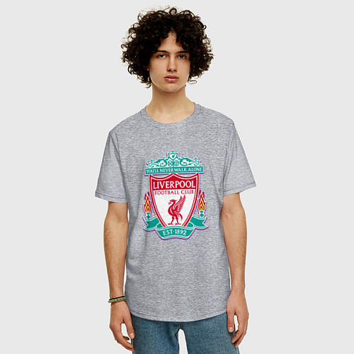 Мужская футболка оверсайз Liverpool fc sport collection / Меланж – фото 3