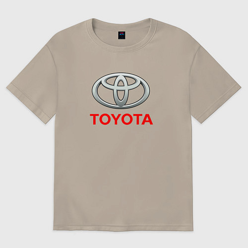 Мужская футболка оверсайз Toyota sport auto brend / Миндальный – фото 1