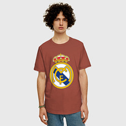 Футболка оверсайз мужская Real madrid fc sport, цвет: кирпичный — фото 2