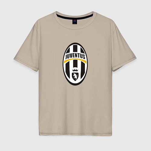 Мужская футболка оверсайз Juventus sport fc / Миндальный – фото 1