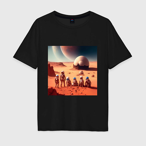 Мужская футболка оверсайз Вечер на марсе / Черный – фото 1