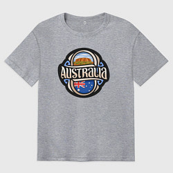 Футболка оверсайз мужская Приключения в Австралии, цвет: меланж