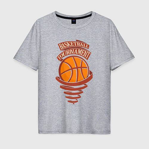 Мужская футболка оверсайз Баскетбольный турнир / Меланж – фото 1