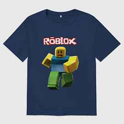Футболка оверсайз мужская Roblox бегущий персонаж, цвет: тёмно-синий