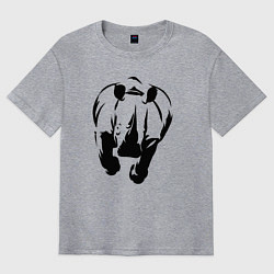 Футболка оверсайз мужская Носорог атакует, цвет: меланж