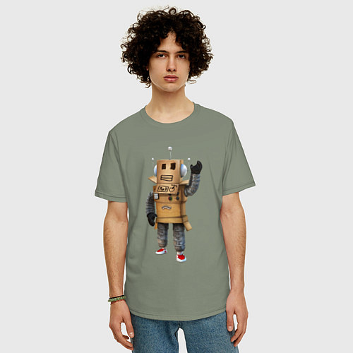 Мужская футболка оверсайз Roblox робот машет / Авокадо – фото 3