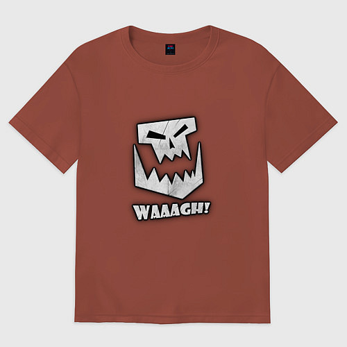 Мужская футболка оверсайз Waaagh / Кирпичный – фото 1