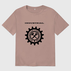 Футболка оверсайз мужская Industrial - Инженерная Слава России, цвет: пыльно-розовый