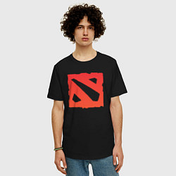 Футболка оверсайз мужская Dota 2 логотип, цвет: черный — фото 2