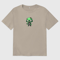 Футболка оверсайз мужская Маленький зомби, цвет: миндальный