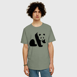 Футболка оверсайз мужская Гигантская панда, цвет: авокадо — фото 2