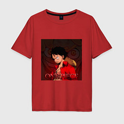Футболка оверсайз мужская One Piece - Луффи, цвет: красный
