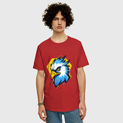 Футболка оверсайз мужская Голова орла, цвет: красный — фото 2