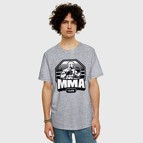 Мужская футболка оверсайз MMA club / Меланж – фото 3