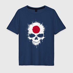 Футболка оверсайз мужская Череп Япония, цвет: тёмно-синий