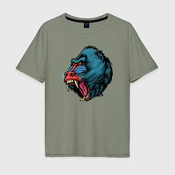 Футболка оверсайз мужская Mandrill monkey, цвет: авокадо