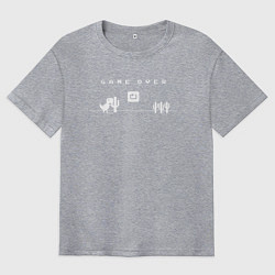 Футболка оверсайз мужская Динозавр гугл хром игра окончена, цвет: меланж