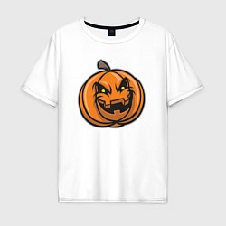 Футболка оверсайз мужская Pumpkin Halloween, цвет: белый