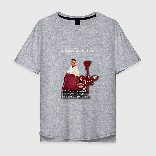 Мужская футболка оверсайз Depeche Mode - Dave Gahan enjoy the silence / Меланж – фото 1