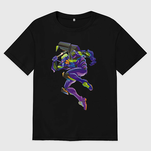 Мужская футболка оверсайз Био-робот евангелион 01 / Черный – фото 1