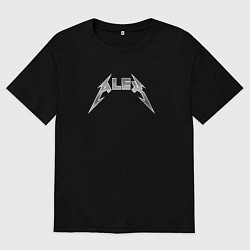 Футболка оверсайз мужская Алекс - в стиле рок-группы металлика, цвет: черный