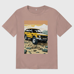 Футболка оверсайз мужская Land Rover discovery, цвет: пыльно-розовый