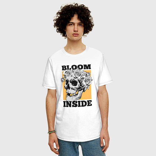 Мужская футболка оверсайз Bloom inside / Белый – фото 3