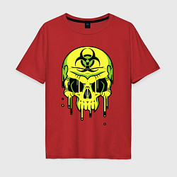 Футболка оверсайз мужская Biohazard skull, цвет: красный