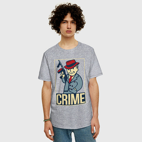 Мужская футболка оверсайз Vault crime / Меланж – фото 3
