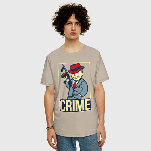 Мужская футболка оверсайз Vault crime / Миндальный – фото 3