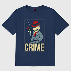 Футболка оверсайз мужская Vault crime, цвет: тёмно-синий